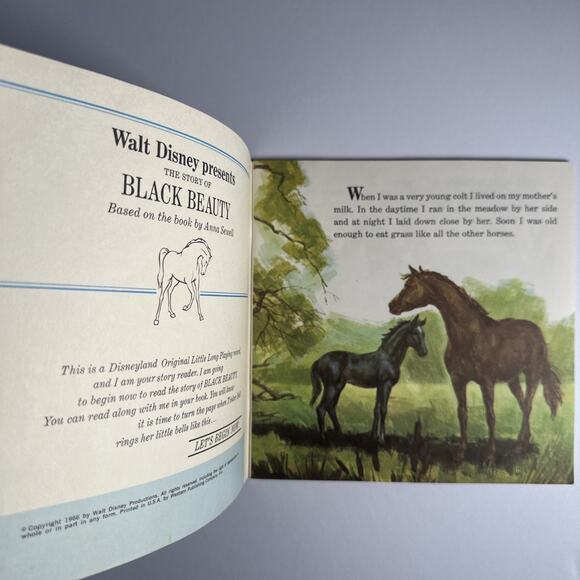 1979 DISNEYLAND RECORD & BOOK SEE HEAR READ 7" 33 1/3 The Story of Black Beauty - Picture 3 of 4